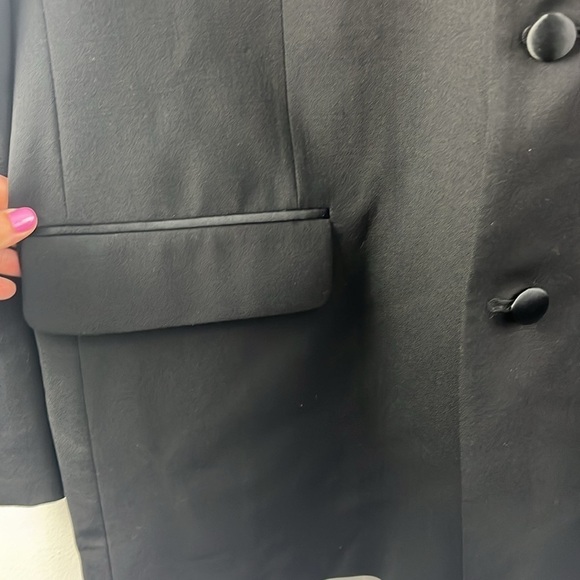 Linea Uomo Wool Tuxedo Formal Black Satin Trim Blazer Jacket Mens Size 48 XL - Picture 8 of 14